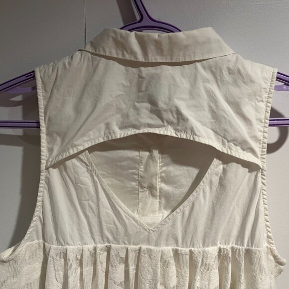 Anthropologie HD in Paris White Lace Poplin Swing Dress - Picture 4 of 7